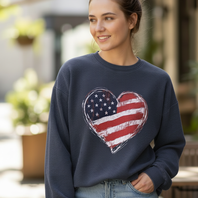 American Heart CozyCord Crewneck