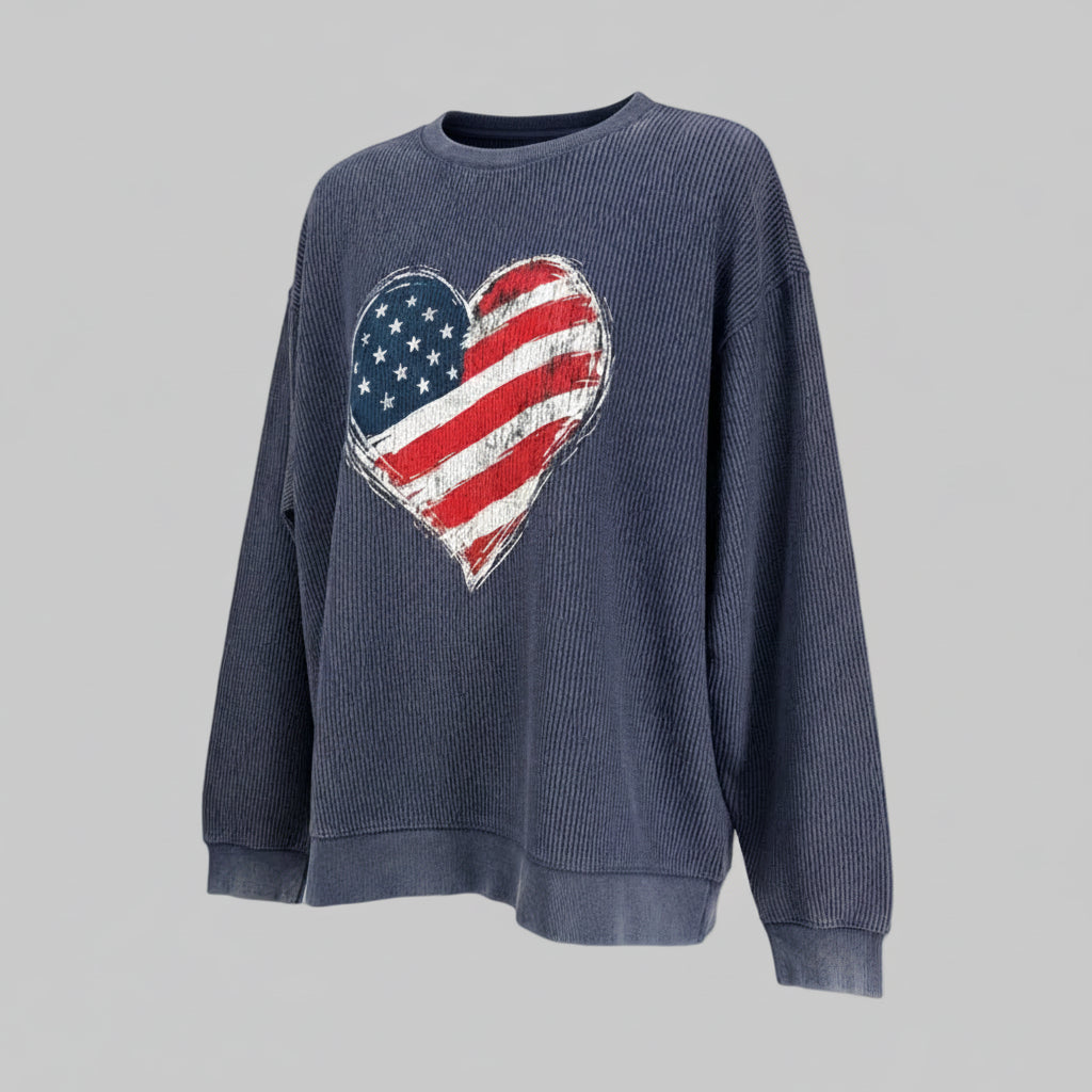 American Heart CozyCord Crewneck Sweater